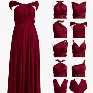 Wine-Colored Bridesmaid Dress